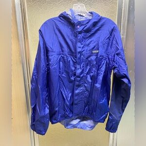 PATAGONIA women’s Style # 24151 Torrentshell Hoodie Full zip Blue Jacket Small